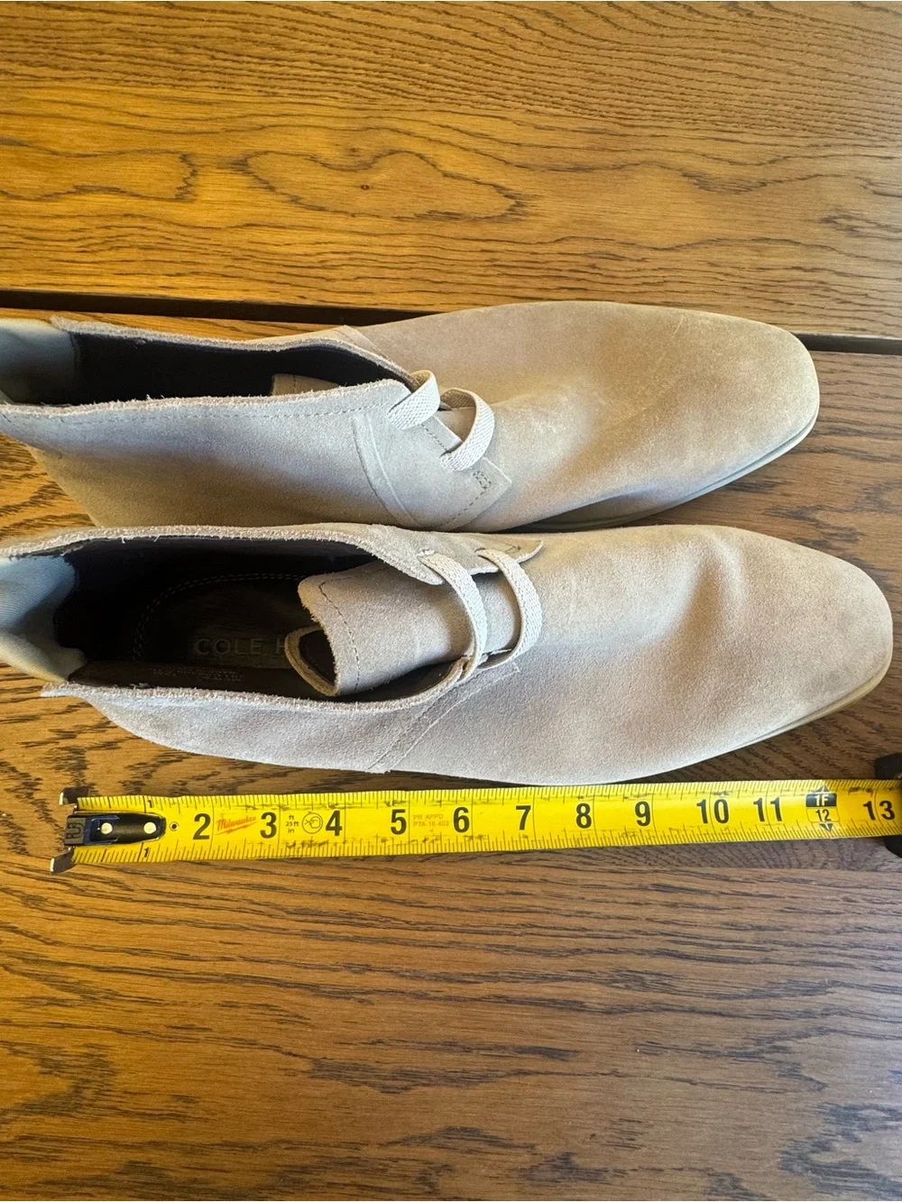Cole Haan LenarGrand Suede Chukka‎ Boots - Light Taupe Nike Soles Men’s Size 12